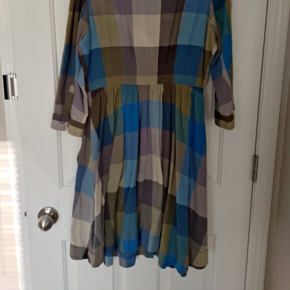 Anthropologie Blue and Green Plaid Dress - Picture 7 of 7